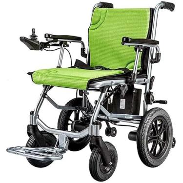 Imagem de Cadeira de rodas elétrica Cadeira de rodas leve, dupla função aberta/dobra rápida Cadeira elétrica compacta com cadeira de rodas elétrica ou manual Assento de 17,7 pol. de largura, função du