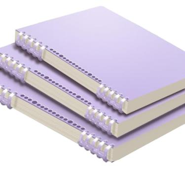 Imagem de Joucien 1 unidade - Pasta de folhas soltas para estudantes, caderno de folhas soltas destacável e não confortável à mão, caderno artístico de estilo minimalista-1 conjunto (roxo)-A4 (grade) 60 folhas