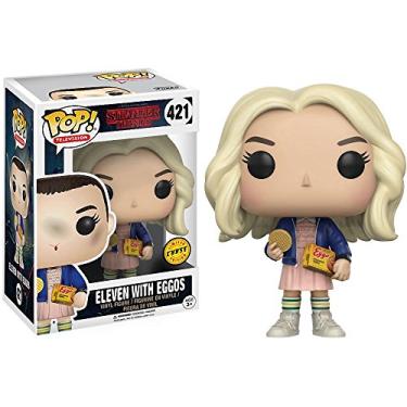 Imagem de Funko Eleven [with Eggos] (Edição Chase): Stranger Things x boneco de vinil Pop! TV e 1 pacote protetor gráfico de plástico para animais de estimação [#421/13318 - B]