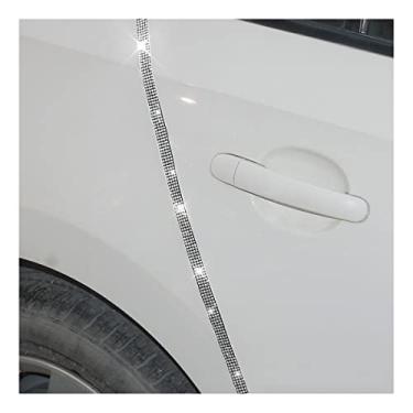 Imagem de Adesivo/protetor de tira de choque Bling Crash, 4 peças antiarranhões - universal para todos os carros, veículos, SUV - acessórios automotivos para mulheres (preto branco/89 x 1 cm)