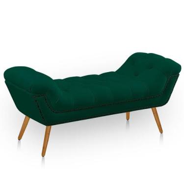 Imagem de Recamier Estofada Casal Ayla Veludo - Bem Rylex, verde esmeralda