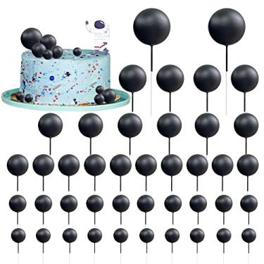 Imagem de Cyodoos 32 peças de topo de bolo de bola redonda mini bola de espuma, topo de cupcake faça você mesmo, enfeite de bolo, utensílios de cozinha, decoração de topper para festa de aniversário,