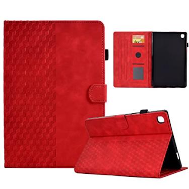 Imagem de Varohix Capa para Samsung Galaxy Tab S6 Lite 2022/2020 10,4 polegadas SM-P610/P613/P615/P619 Capa magnética de couro PU com suporte para cartão com suporte de caneta S para Samsung S6 Lite, vermelho