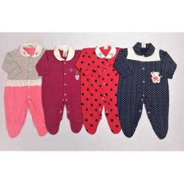 Imagem de KIT Macacão Longo em Malha Feminino - 4 Unidades  Nethuno Baby, G