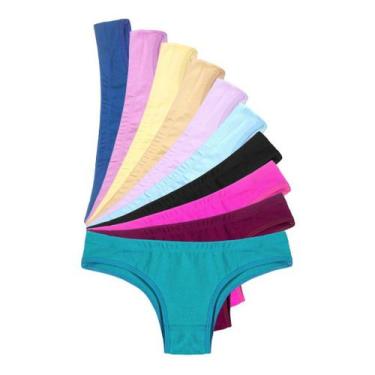 Imagem de Kit 5 Calcinhas Em Cotton Conforto Algodão Barata Atacado Dia a Dia - 