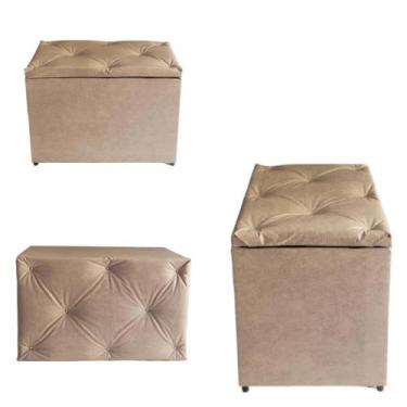 Imagem de Puff Bau Organizador E Decorativo 58x36x43 Ideal para Guardar Brinqued