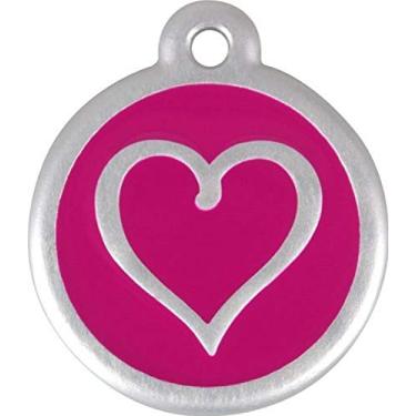 Imagem de Red Dingo QR Collar Tag, coração, pequeno, rosa choque