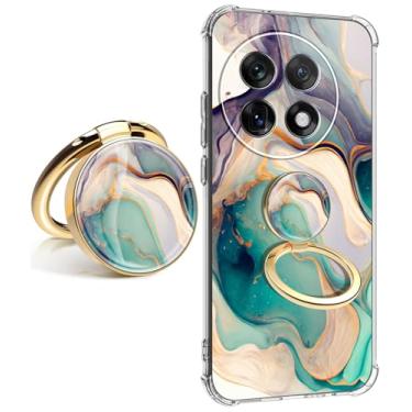 Imagem de CLATUK Capa para oneplus 13 mármore fina, antiqueda, à prova de choque, macia, à prova de choque, transparente, capas protetoras de telefone 16,82 polegadas (Lago alpino com suporte)