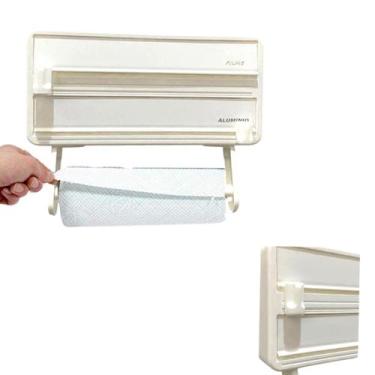 Imagem de Suporte De Plastico  Corte 3 Em 1 Papel Toalha Aluminio Rolo Multifunc