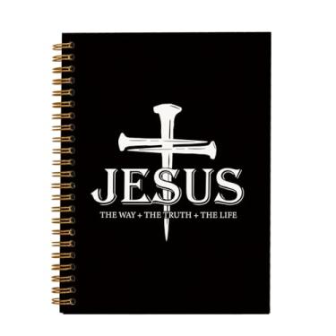 Imagem de hold fizz Cadernos bíblicos para anotações, caderno cristão, diário de oração das escrituras para mulheres e homens, diário de estudo da Bíblia, Jesus O Caminho A Verdade A Vida, Caderno Espiral 14 x
