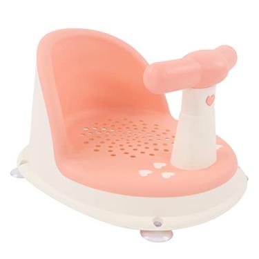 Imagem de Assento de Banho para Bebês, Alça Removível Macia Dobrável, Cadeira de Banheira para Chuveiro Infantil para Banheiro (Rosa)