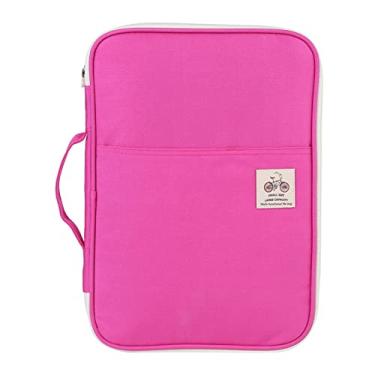 Imagem de Saco de documentos a4, organizador de portfólio de pasta de arquivo, caixa de notebook de computador, sacos de documentos a4 multifuncionais para notebooks (Roze rood)