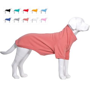 Imagem de Lovelonglong Moletom para cães outono inverno clima frio camisetas para cães pequenos, médios e grandes, roupas de labrador rosa lótus 3GG