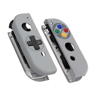 Imagem de eXtremeRate SFC SNES Capa de controle portátil estilo europeu Joycon (versão D-Pad), botões coloridos, capa de substituição para Nintendo Switch e Switch Oled Joy-con – Capa de console não incluída