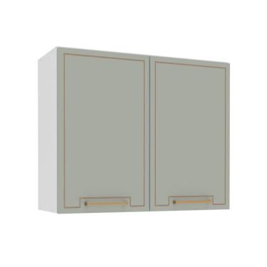Imagem de Armário Aéreo Amara 2 Portas Verde e Branco