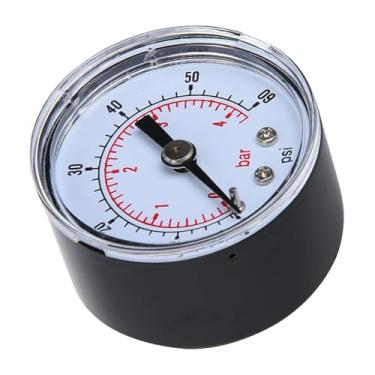 Imagem de Medidor de Pressão Tipo Ponteiro de Escala Dupla Com Bateria, Mostrador Irrestrito e Transparente para Medição Precisa, Caixa Externa de Metal para Conexão de Montagem Traseira