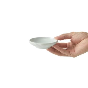 Imagem de Prato de cerâmica vintage criativo redondo, utensílios de mesa domésticos duráveis - 10 cm azul e branco