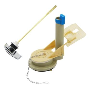 Imagem de Válvula de descarga de vaso sanitário e peças de substituição de alavanca de vaso sanitário, kit de alça de descarga de montagem lateral, haste de cobre sólido de 9,8 polegadas com corrente
