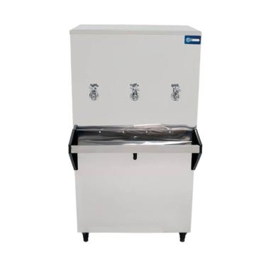 Imagem de Bebedouro Industrial de Coluna Knox 100 Litros 2 Torneiras Geladas e 1 Torneira Natural Inox - 110V