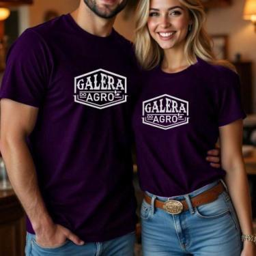 Imagem de Camiseta Algodão Unissex Casal Country Estampa Galera do Agro Faculdad