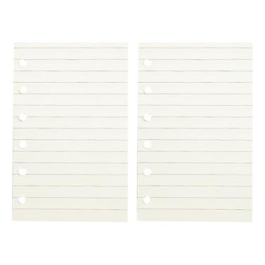 Imagem de 200 folhas A7, refil de papel pautado em branco, páginas de inserção de caderno, 6 anéis, enchimento de folhas soltas, refil de papel para fichário, páginas de recargas de diário