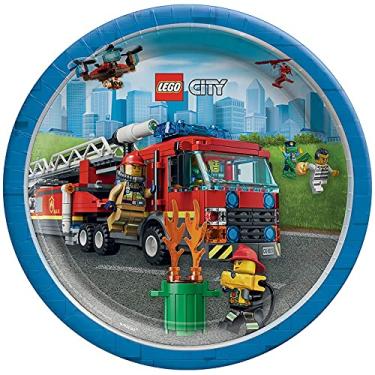 Imagem de Lego City Design Round Paper Plates - 9" | Multicolor | Pack of 8
