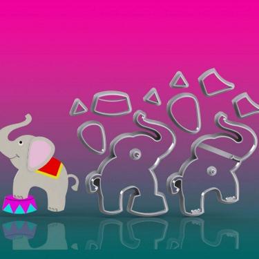 Imagem de Cortador Circo Elefante Modular Tamanho 8cm
