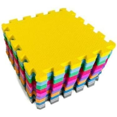 Imagem de Kit 12 Tatames Tapete Eva Infantil Bebe Coloridos 33x33 5mm