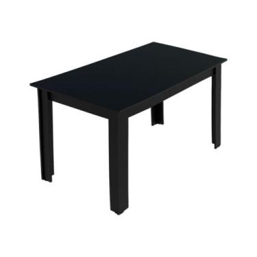 Imagem de Mesa Madesa Retangular Tampo de Madeira Preto