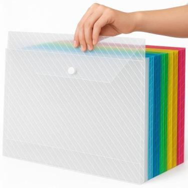 Imagem de 5/10 Pasta Organizadora Arquivos Documentos Oficio Papel A4 Envelope C