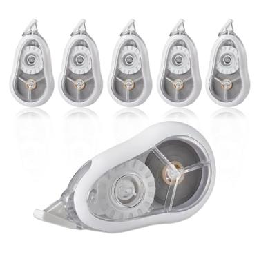 Imagem de Jovanssen Fita corretiva branca, pacote com 5, fita corretiva de 180 metros para escola e escritório, material escolar e escritório, (branca)