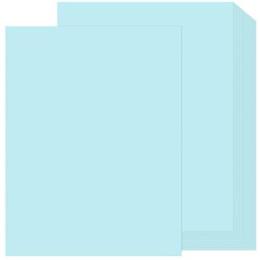 Imagem de Fainne 150 folhas de papel azul claro pastel cartolina 250 g/m² capa cartolina peso médio 21 x 28 centímetros papel para artesanato, coloração, anúncios, impressão na escola, escritório, casa