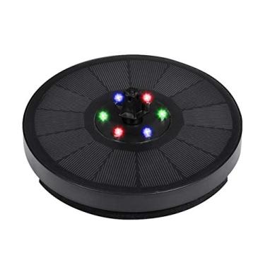Imagem de Phefop Fonte Solar 3W Com Luzes LED Coloridas, 6 Lideradas Com 7 Bicos de Spray e Barras Anti -colisão, Fonte de Armazenamento de Energia Solar para Jardim, Piscina (BLACK)