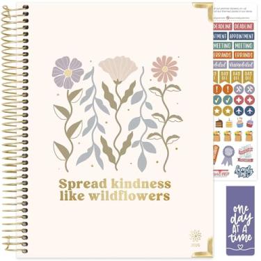 Imagem de bloom daily planners Agenda Hardcover 2026 (janeiro a dezembro) - 21,6 cm x 28 cm Livro organizador de agenda semanal e mensal com adesivos e abas - espalhe gentileza como flores silvestres
