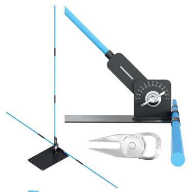 Imagem de ALPHABET WONDERS Placa de suporte de vara de alinhamento de golfe, treinador profissional de balanço, equipamento de treinamento de ferramenta de prática acessório de golfe completo com varas de