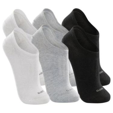 Imagem de Kit 3 Pares Meia Adulto Soquete Lupo Sport, Branco, Cinza, Preto, GG 4