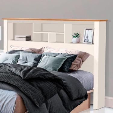 Imagem de Cabeceira Casal Havaí Off White/Nature - Pnr Móveis, Bege