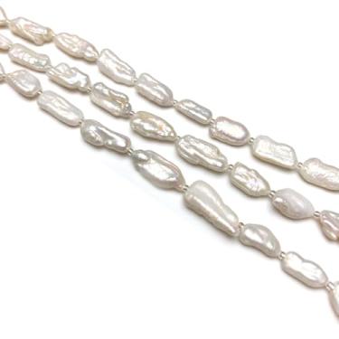 Imagem de Contas de pérolas naturais irregulares barrocas cultivadas em água doce pérolas soltas para fazer joias, colar, presente de artesanato, 6x15-8x20mm, Pérola