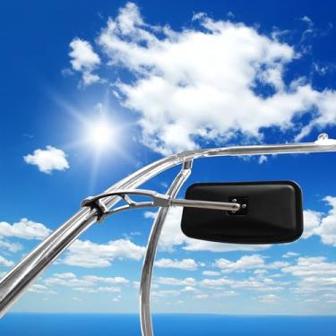 Imagem de Espelho de torre Wakeboard cromado 17,8 x 33 cm convexo – Acabamento cromado polido, braço de 360° sem vibração, serve para tubos de 6,3 cm, visão traseira universal para Wake Surf e Ski