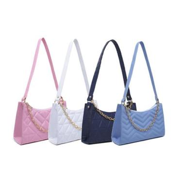 Imagem de Kit 4 Bolsas Femininas Baguete com Corrente  Modelos e Cores Sortidas 
