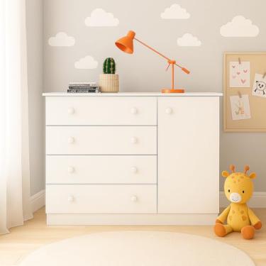 Imagem de Cômoda Sapateira Helena 4 Gavetas 1 Porta Branco - Bela Móveis