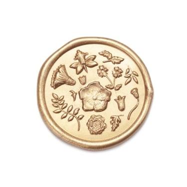 Imagem de Eisumy 50 peças de adesivos redondos de lacre de cera floral antigo para casamento/aniversário/chá de bebê/ação de graças/convite/adesivo de envelope de negócios