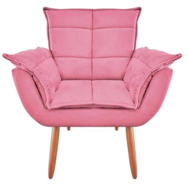 Imagem de Poltrona Opala Luxo suede Rosa para leitura - JBF