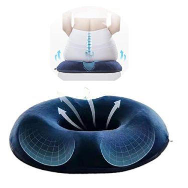 Imagem de Almofada de assento de hemorróida para cadeira de escritório, almofada de espuma viscoelástica premium, almofada de cadeira ventilada para mulheres grávidas, para escritório/carro/cadeira de