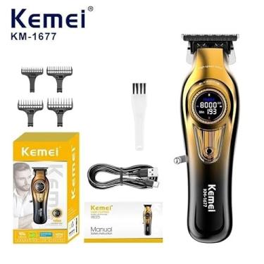 Imagem de Máquina de Cortar Cabelo Profissional, 6000-8000 RPM, Motor Potente, Display Digital, Kit com 4 Pentes