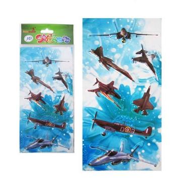 Imagem de Cartela de adesivos stickers Aviões 3D