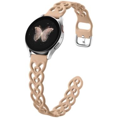 Imagem de DaQin Pulseiras de silicone de substituição para Samsung Galaxy Watch 7 6 5 4 mm e 44 mm/Watch 6/4 Classic de 43 mm, 47 mm, 42 mm e 46 mm/5 Pro, 20 mm