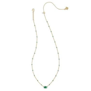 Imagem de Kendra Scott Colar feminino mini Elisa esmaltado com pingente curto ouro esmeralda ilusão tamanho único, One Size, Latão, Sem Pedra Preciosa