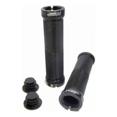 Imagem de 2X Manopla Bike Mtb Com Trava Bicicleta Punho Anel Preto Tsw
