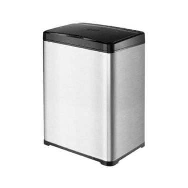 Imagem de Lixeira Automática Aço Inox Retangular 40 Litros Com Sensor - Globalmi